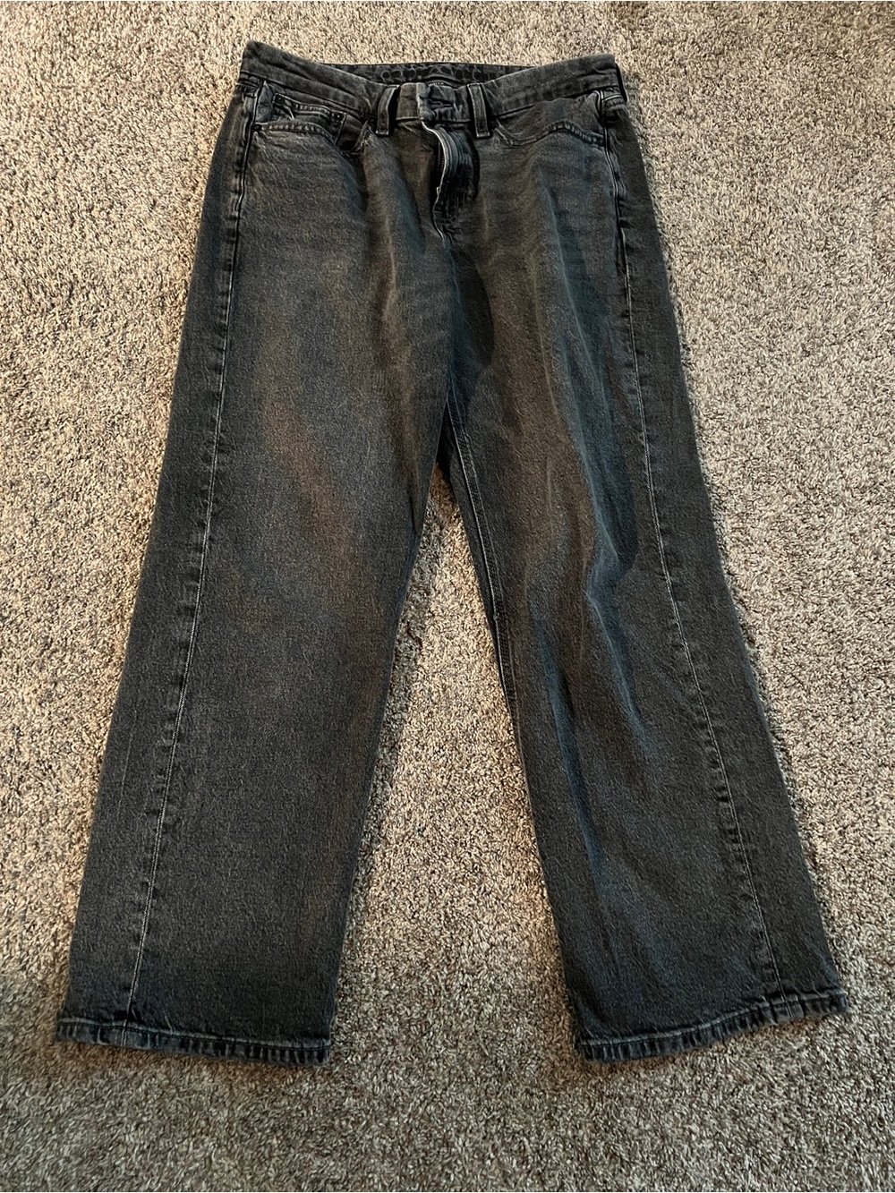 American Eagle Women’s Stretch Charcoal Straight-Leg Jeans